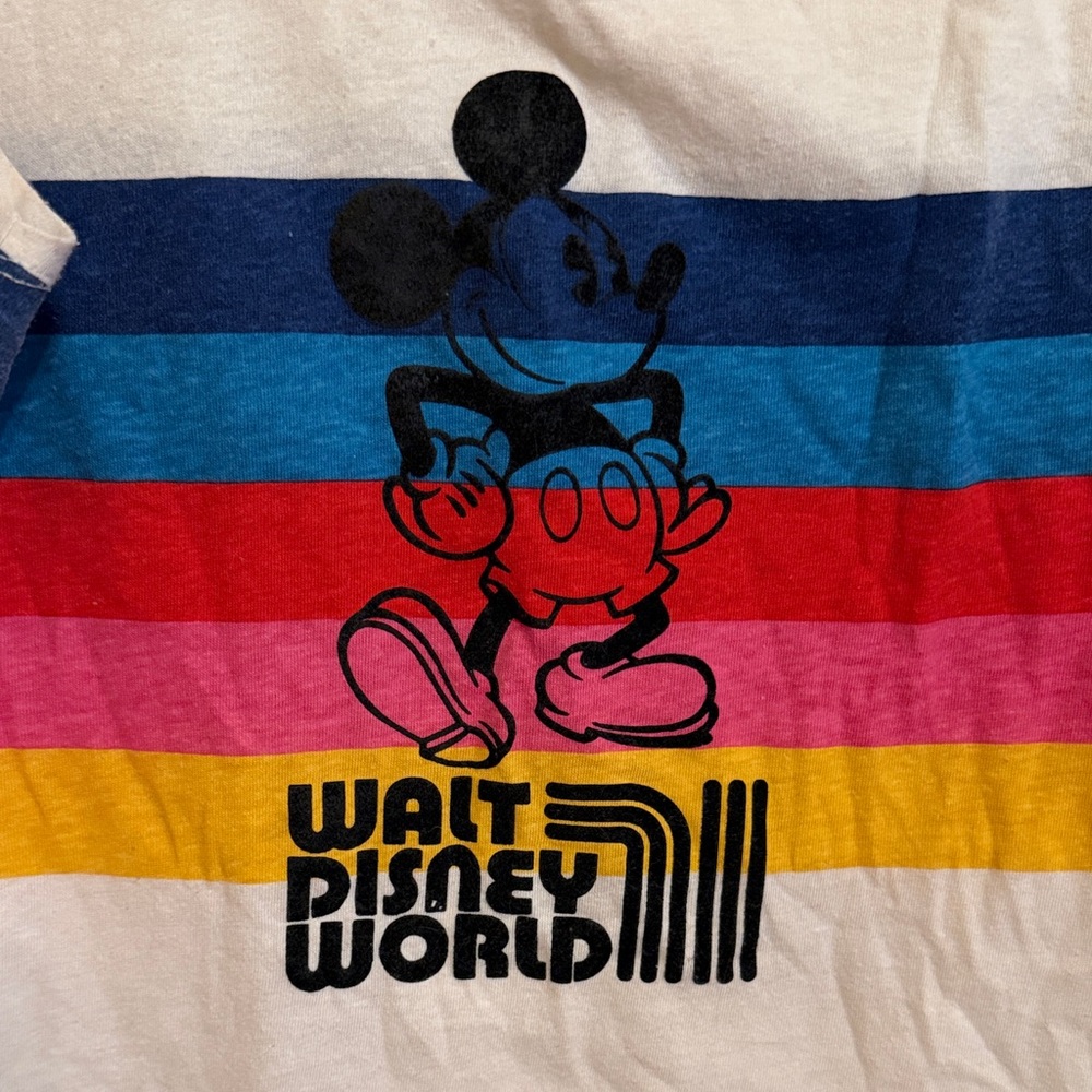 Walt Disney World women’s tank with rainbow and flocked Mickey design